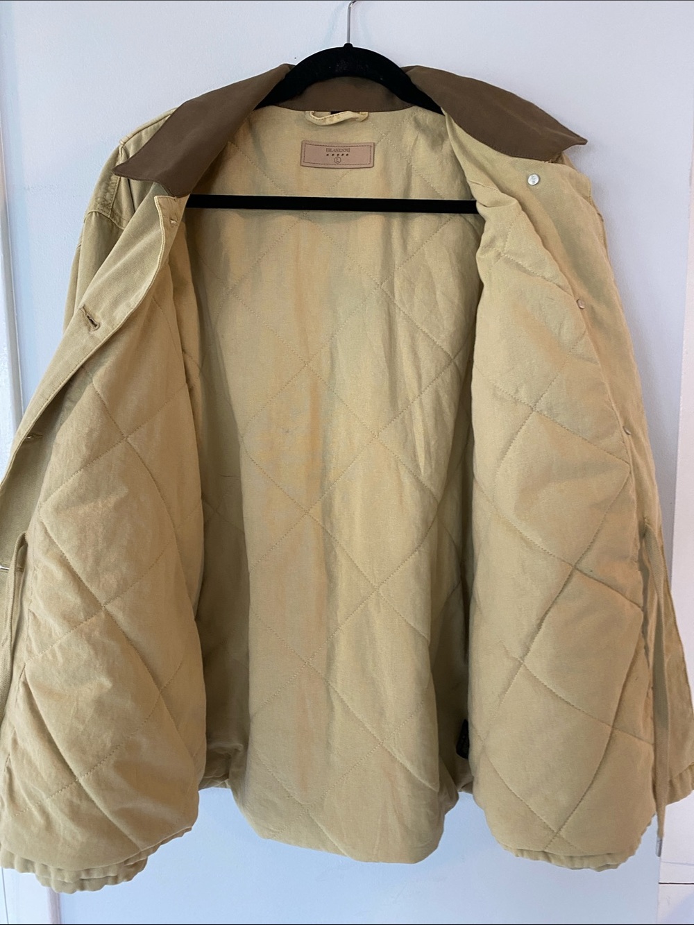 Blank NYC Beige Utility Jacket with Brown Collar with drawstring waist - Picture 5 of 11